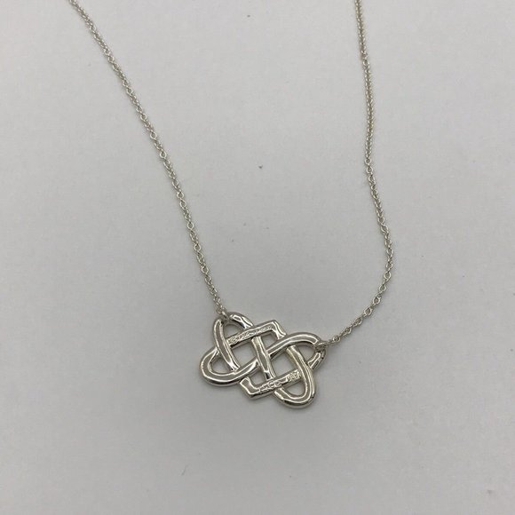 LIKE NEW!! Tiffany & Co. Sterling Silver Celtic Love Knot Necklace - Picture 4 of 5